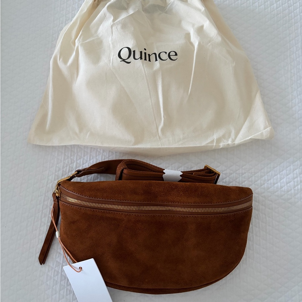 Quince Suede Belt Bag in Whiskey